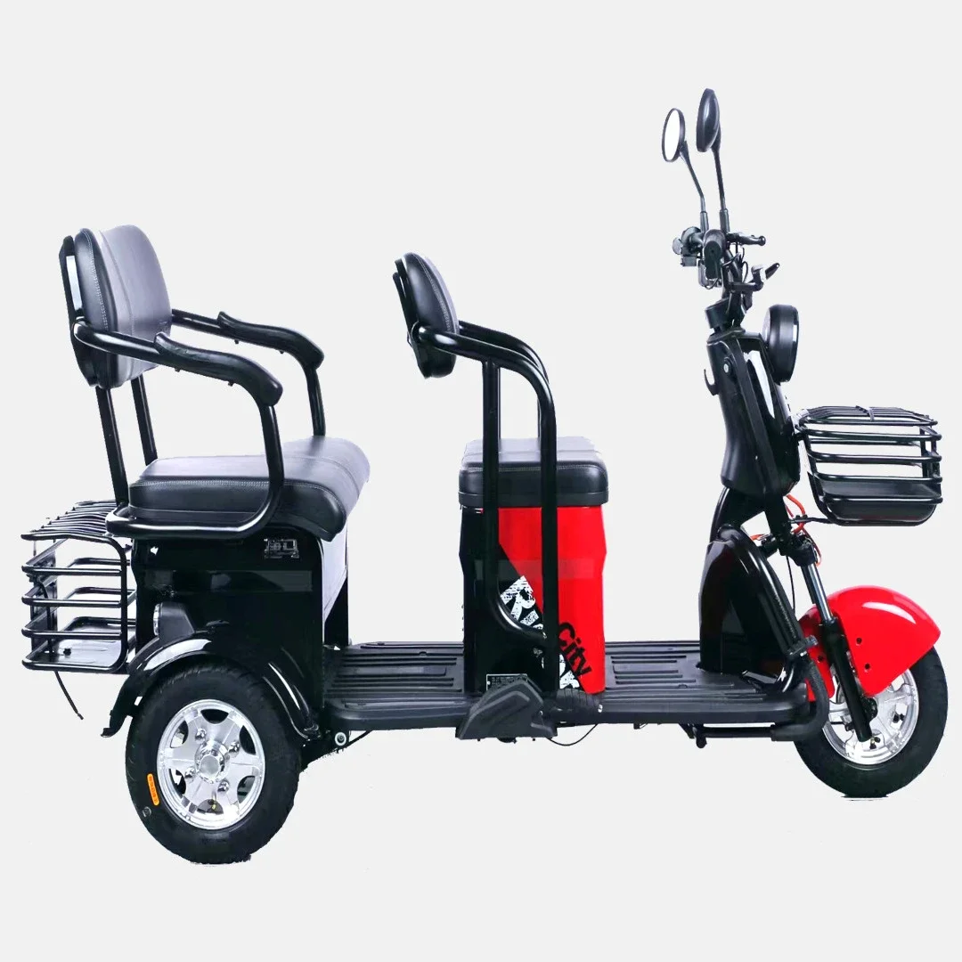 1000W Electronic Tricycle Adult with Three Seat Electric Tricycle Direct Trunk Electric Three Wheel