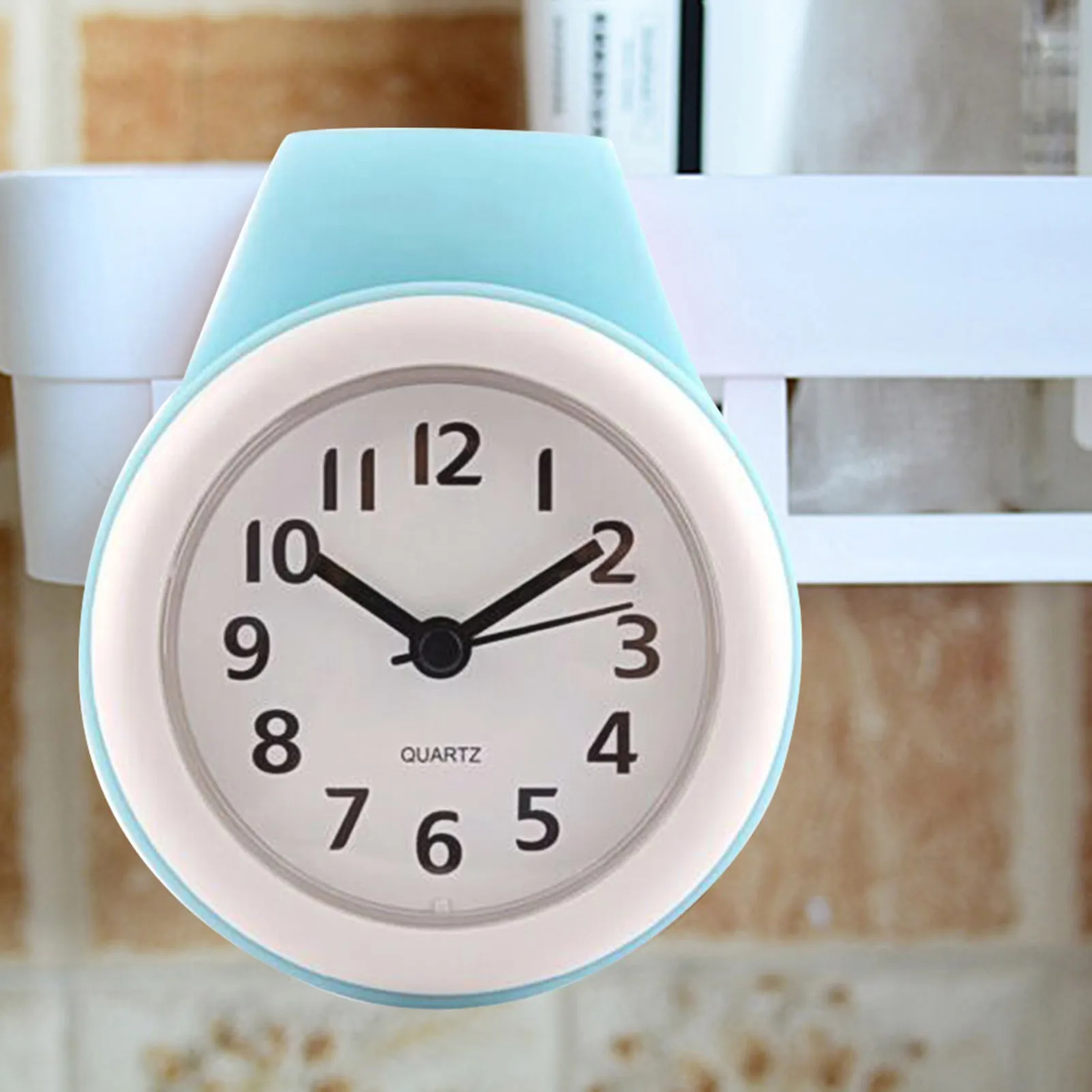 Bathroom decorative wall clock silicone large numbers mini hanging clock for living room bathroom study wall clock