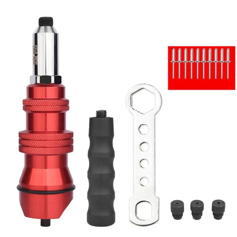 

Electric Rivet Adapter 2.4Mm-4.8Mm Rivet Nut Adapter Aluminum Cordless Riveting Tool Insert Nut Pull Rivet Tool