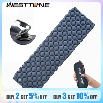 WESTTUNE 캠핑 슬리핑 패드, 초경량 팽창식 매트리스, 휴대용 야외 에어 쿠션, 여행 하이킹용 수면 매트