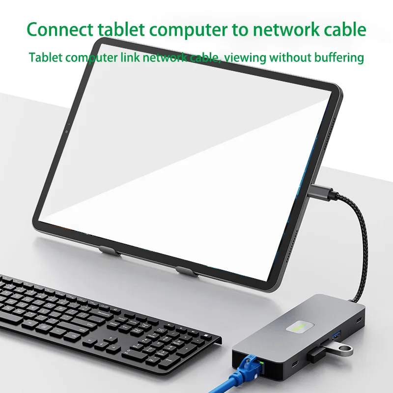 노트북용 멀티 포트 C타입 허브, 4k HDMI 호환 USB C 허브, USB 3.2, PD100W, TF, SD, 11 인 1 기가비트 LAN, 맥북용, 10 개