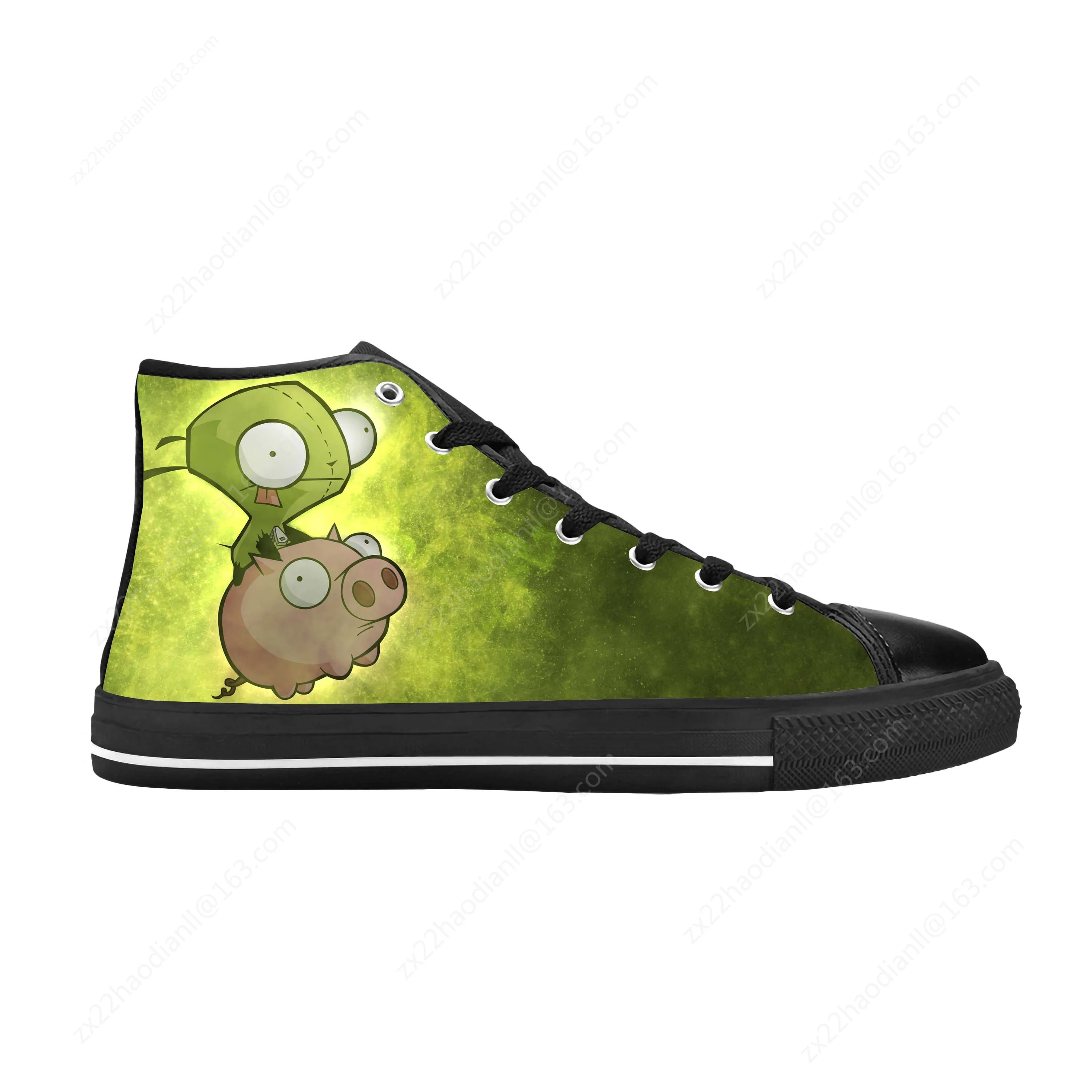 Zim Gir Anime Cartoon Manga Comic Invader Alien Casual Cloth Shoes High Top Comfortable Breathable 3D Print Men Women Sneakers