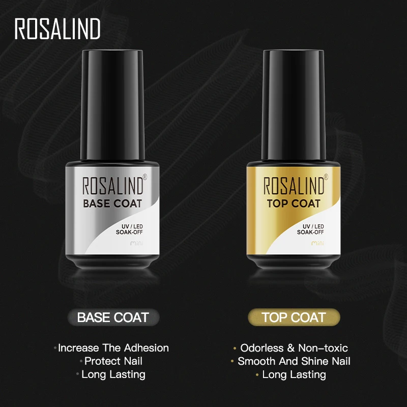 ROSALIND Top Coat Nail Gel Protect Surface For Nail Art Salon Keep Shiny Long Lasting Soak Off Transparent Gel Varnish