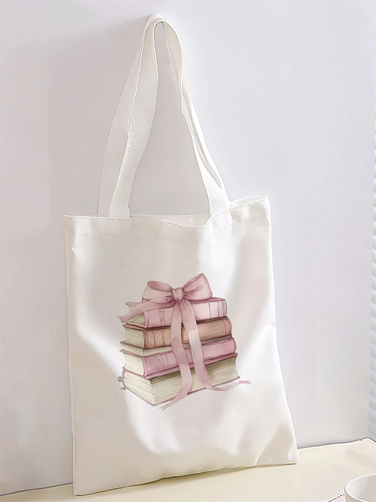 Cartoon pattern printed casual handbag, reusable fashionable backpack, multifunctional handbag, canvas shopping bag