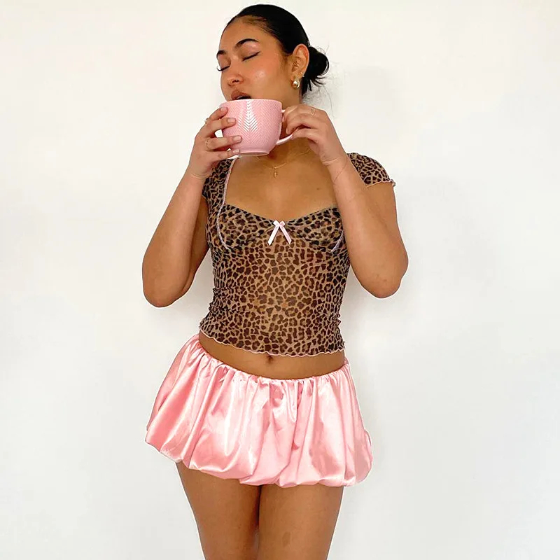Folds Skirt Mini Skirt Women's Solid Elastic Waist Fashion Patchwork Ball Gown Summer New Mini Skirt Female