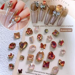 Nail Art Charms  Pointed Bottom Shaped  Premium Grey/Coffee Rhinestone Jewelry Shiny Crystal 3D Fingernail DIY Decoration
