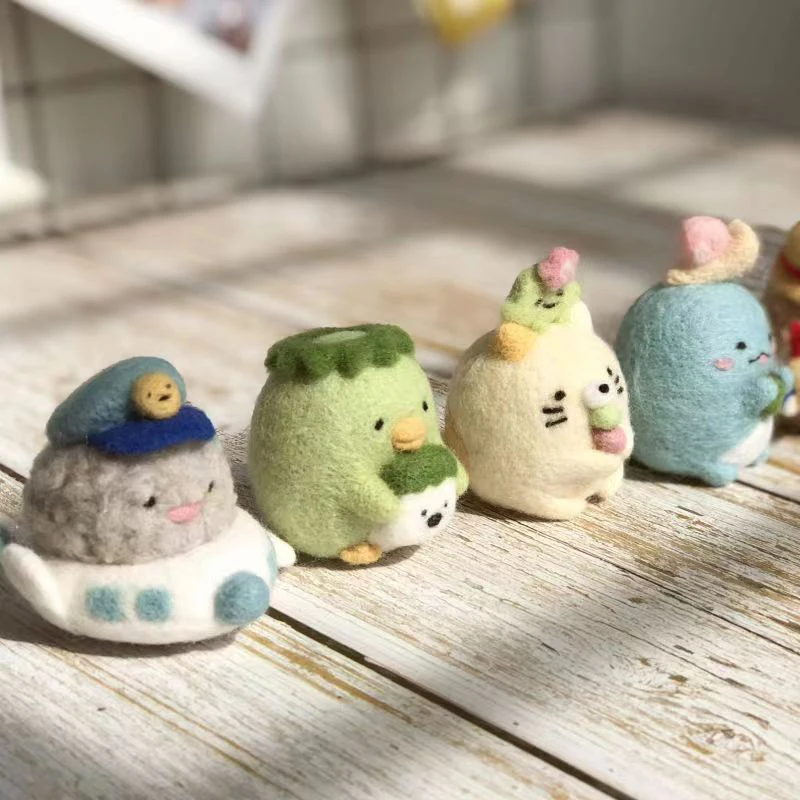 YOMICO Japanese Animation Sumikko Gurashi Plushie Toys Wool Felt Kit Needlework Gift Handmade Sewing Materials Accessories