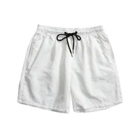 2023 Summer New Men's Casual Shorts Japanese Pure Color Simple Personality Versatile Unisex Couples Beachwear Cropped Shorts 2