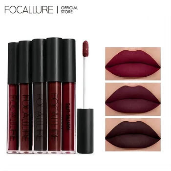 FOCALLURE 매트 벨벳 립 글로스, 오래 지속되는 방수 누드 논스틱 컵, 액체 립스틱, 여성 입술 메이크업 화장품