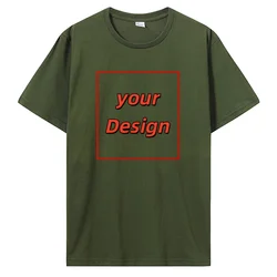 Customized Cotton T - Shirt with Personalized Print Design - S (Army Green)