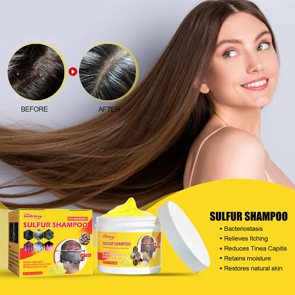 Sulfur Shampoo Remove Lice Mites Relieve Itching Oil Control Deep Cleaning Hair Follicles Nourishing Scalp Care Retain Moisture hair scrubber handheld massager shampoo brush shower bath exfoliate remove dandruff promote hair grow therapy comb health care