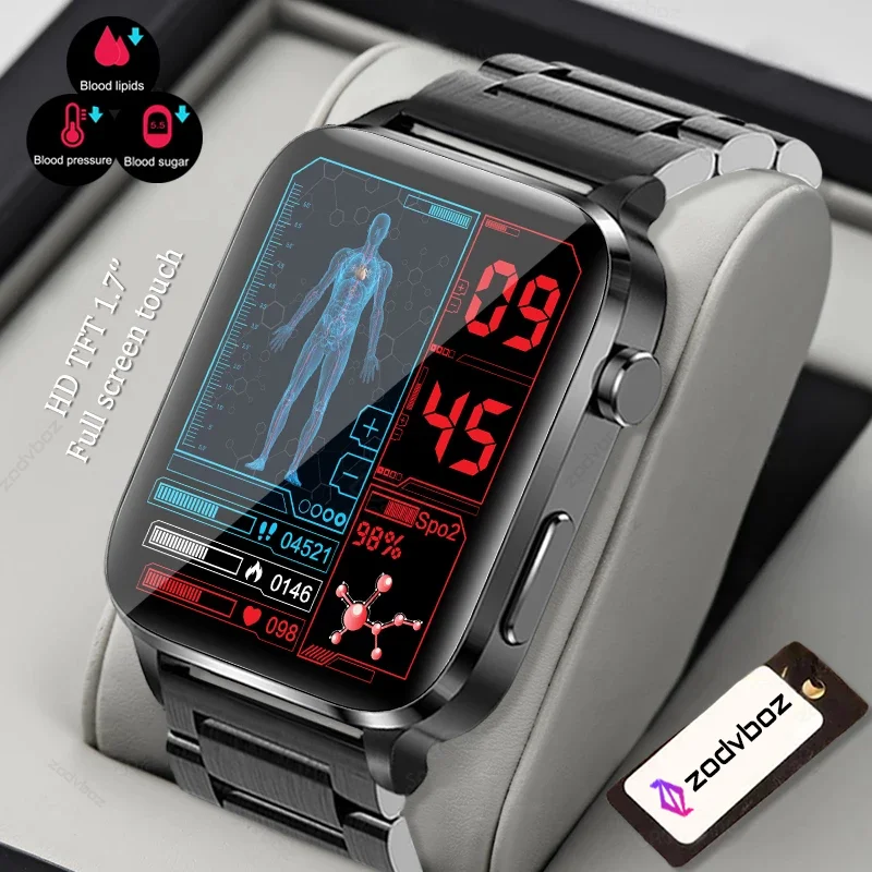 ZODVBOZ AMOLED Smart Watch Men Laser Assisted Therapy Three High Blood