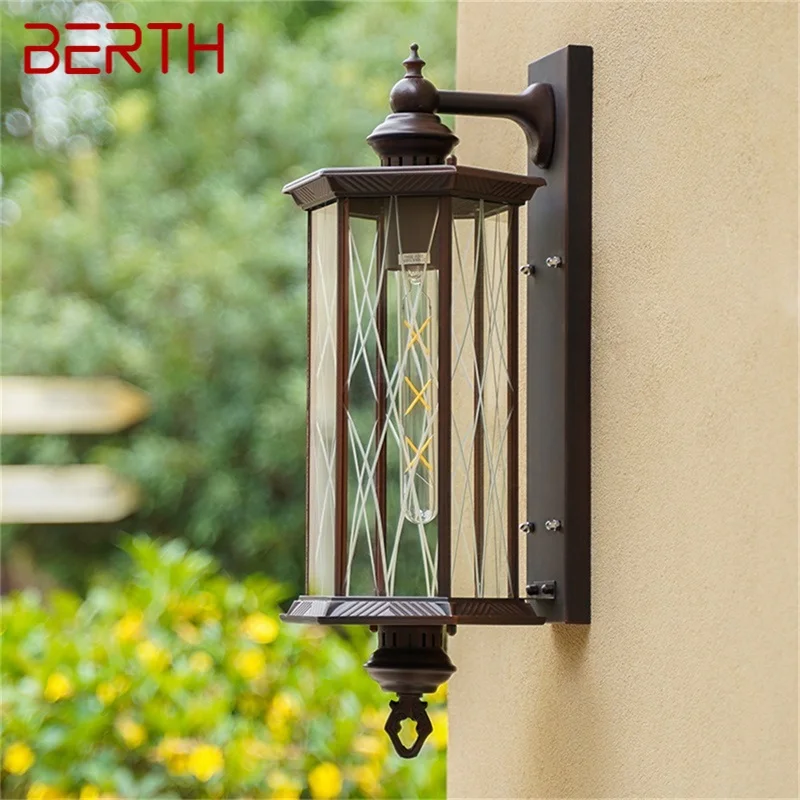 

BERTH Retro Outdoor Wall Lamp Waterproof IP65 Sconces LED Lighting Decorative for Home Porch Courtyard