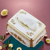 1Pcs gold storage tissue box Nordic style light luxury gilded decorative storage box suitable for living room/bathroom cabinets 4
