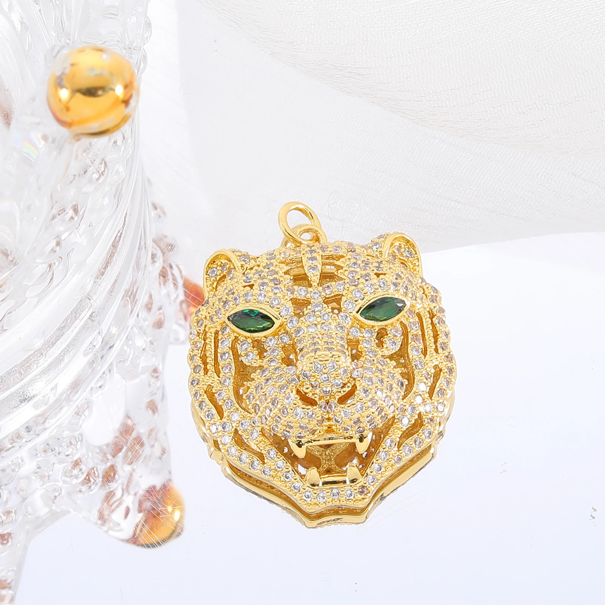2/10 X Dijes De Leopardo De Oro, Colgantes De Leopardo Chapados En Oro De 18 Quilates, Fabricación De Aretes, Suministros Para Joyería - España