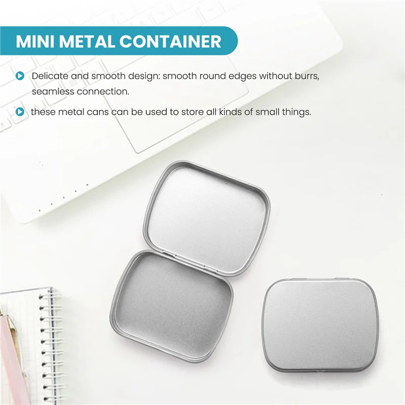 Metal Containers-12 Pack Metal Tin Box Mini Portable Box Containers for  Drawing Pin, Bead Earring Jewelry Storage