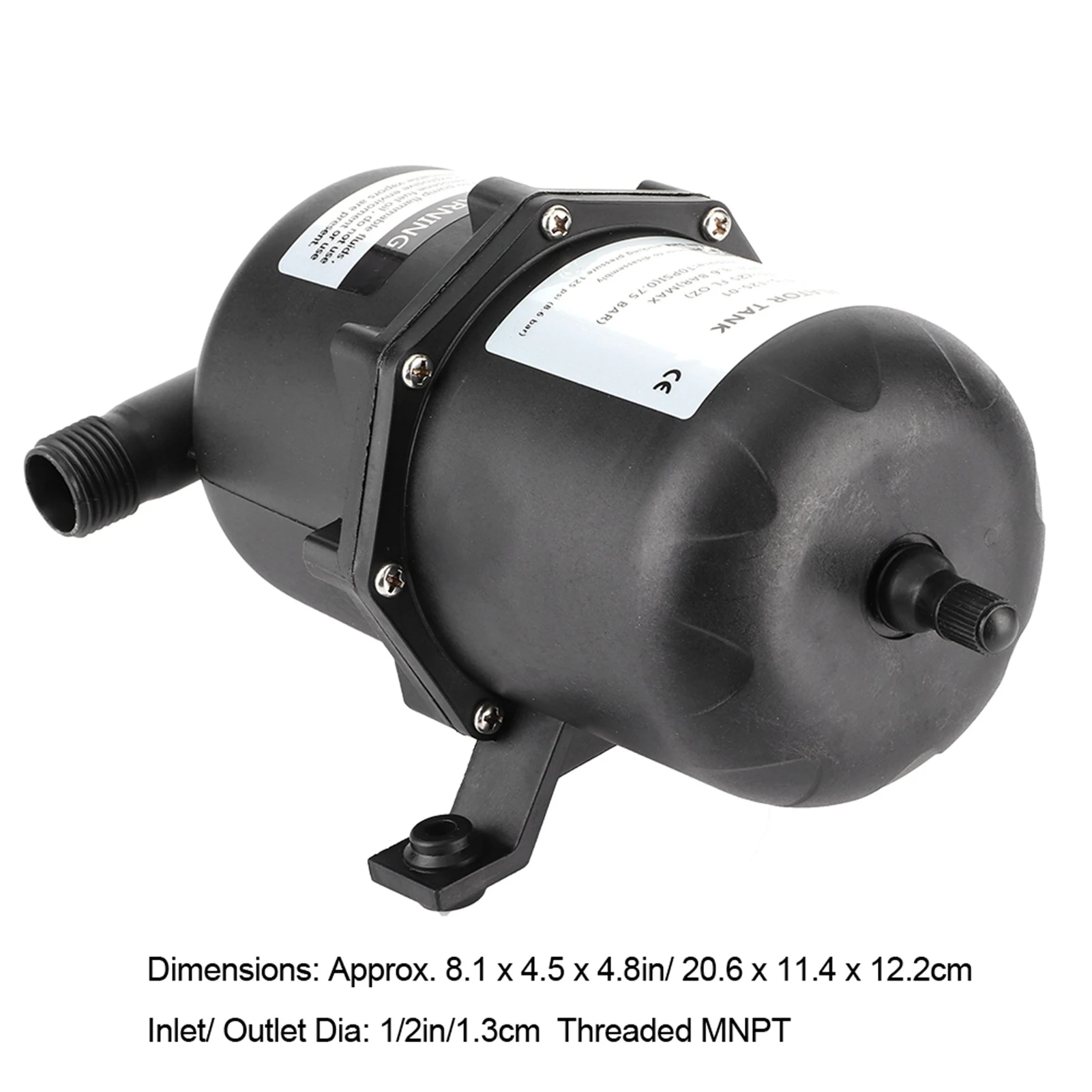 Marine Water Accumulator Tank Water System Accessory Accumulator Pressure Tank Water Pump Flow Control 0.75 L 125PSI Waterproof For Marine RV Boat