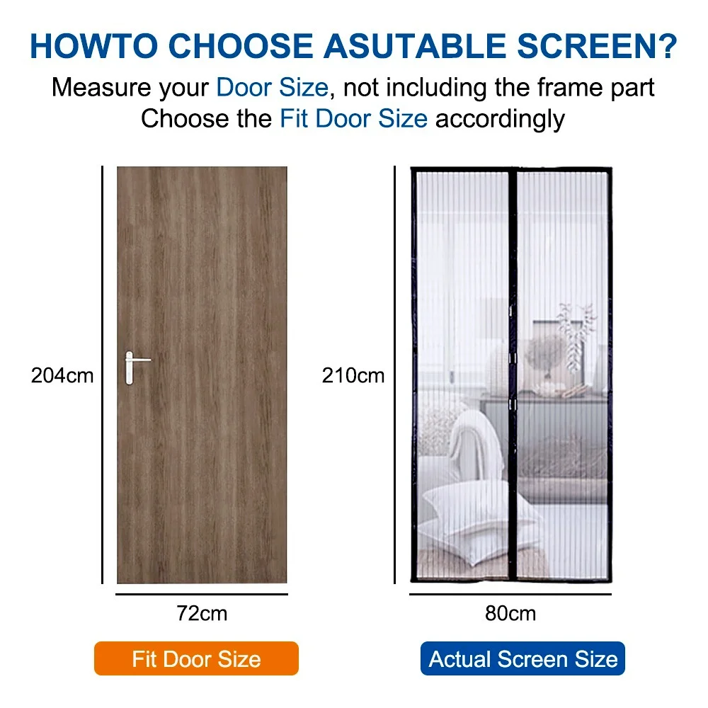 Tool-free Reinforced Magnetic Screen Door | mosquito magnetic door net