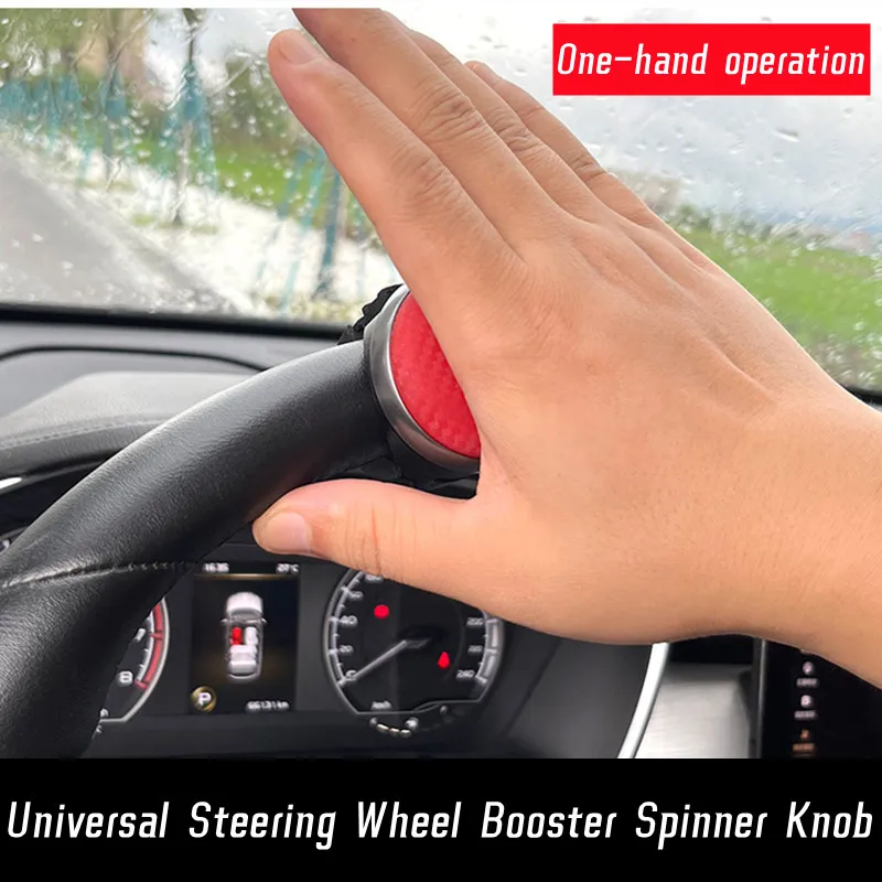 Car Universal Steering Wheel Booster Spinner Knob 360 % Rotation Turning Bearing Power Handle Ball Shaped Helper Hand Control Steering Wheel Knob Steering Wheel Booster Ball
