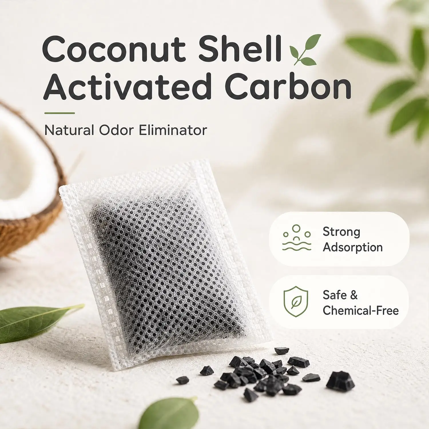 Odor Absorbing Charcoal Deodorizer Refill Bags – Reusable & Sun-Rejuvenating Freshener