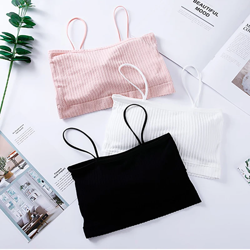 New Fashion Sexy Bras Woman Wrap Chest Crop Top Summer Seamless No Steel Ring Thin Straps Sling Female Tube Top Bralette