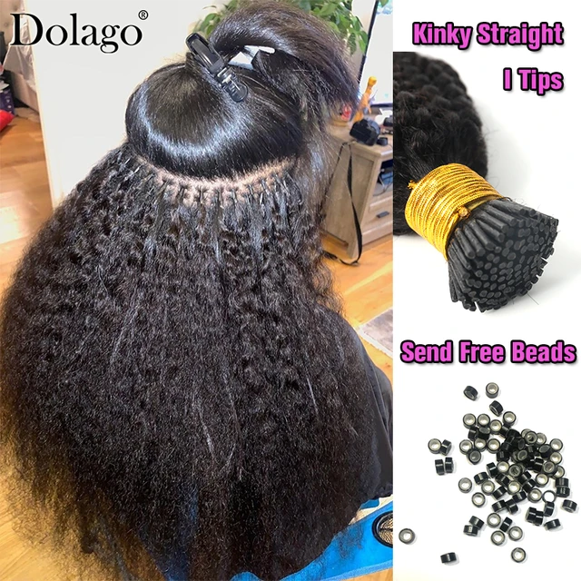 Kinky Curly Tip Microlinks Human Hair Extensions  Curly Micro Bead Hair  Extensions - Hair Weaving - Aliexpress