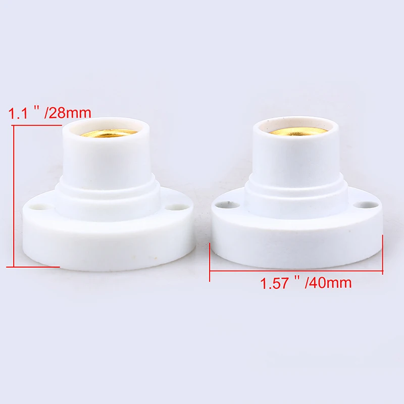 2/6pcs Round E14 White LED Lamp Screw Cap Socket White Ceiling Light Lamp Bulb Fixing Base Stand Light Bulb Holder