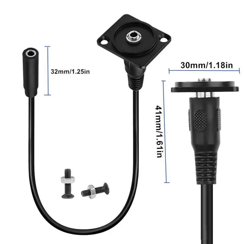 22cm DC3.5mm TRS 암수 패널 짧은 와이어 설치 오디오 커넥터 TRS 1/8 스테레오 헤드폰 설치 소켓