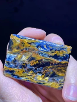 Natural Blue Pietersite Chatoyant Pendant 48.2/34.4/8mm Women Men Namibia Cat Eye Fire Pietersite Jewelry AAAAAA