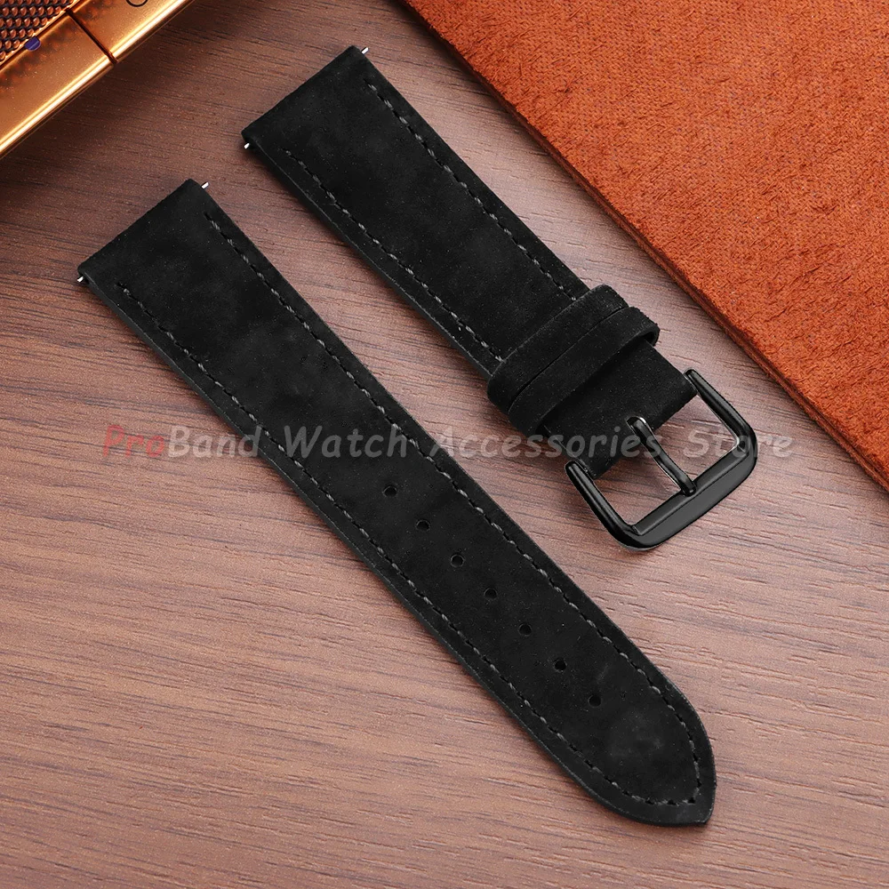 Premium Suede Leather Quick Release Watch Strap - Grey, Blue, Black, Brown