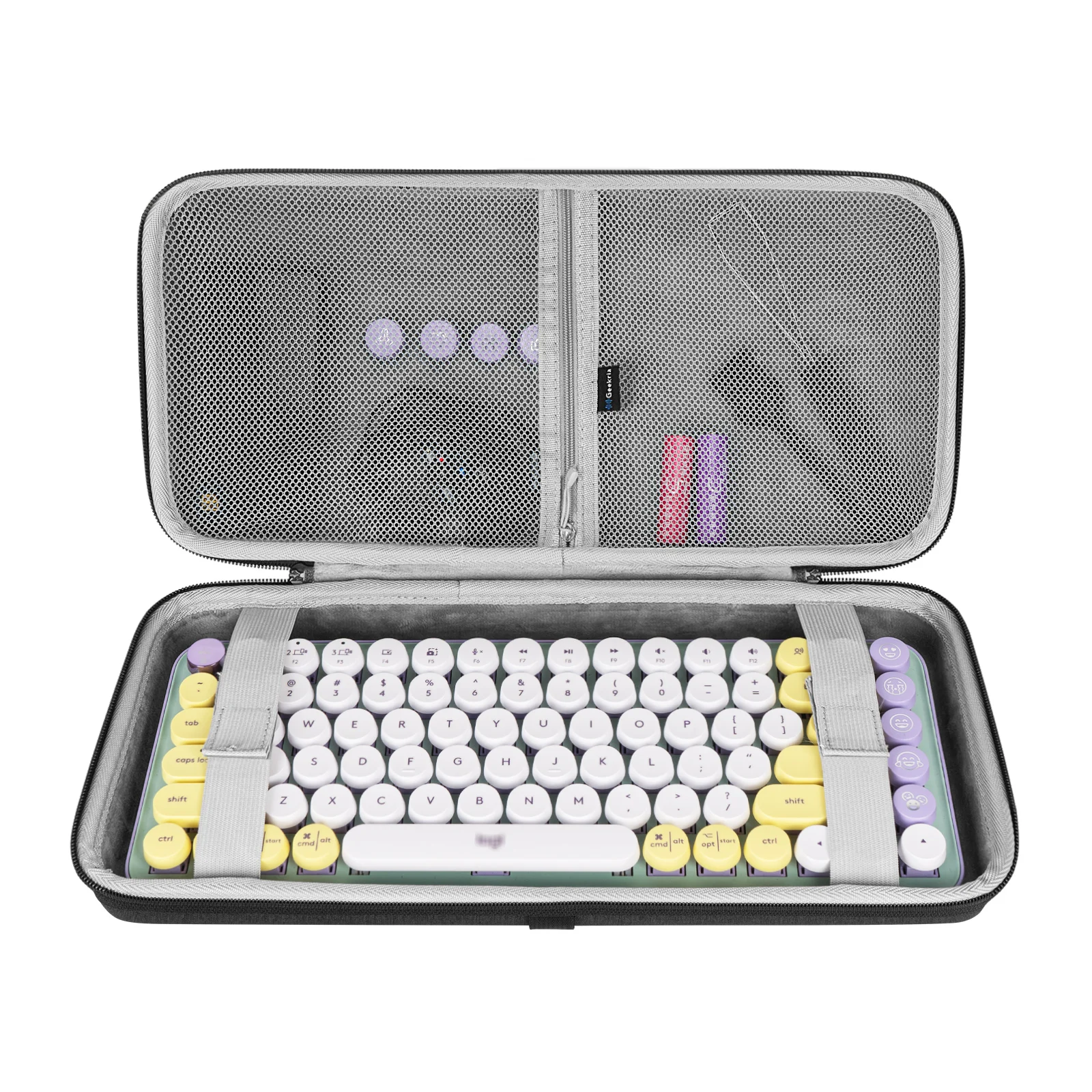 Funda Rígida Combinada Para Teclado Y Mouse 65% - Compatible Con Keychron K6, Nuphy Halo65 Y Otros Teclados Compactos