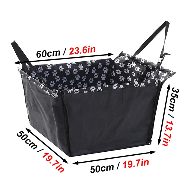 Foldable Dog Car Seat Cover Hanging Bag with Zipper Scratch & Hair Resistant Pet Back Seat Carriers Protector for Cars Truck SUV 2