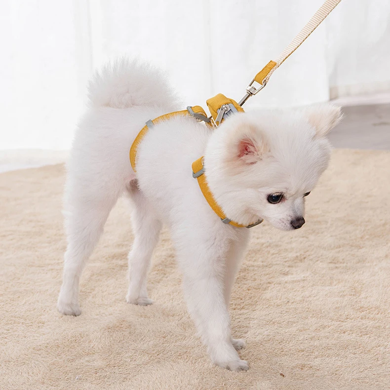 Pet Dog Cat Harness with Backpack for Small Medium Dogs Large-capacity Dog Snack Bag for Outdoor Walking Training Pet Accessory