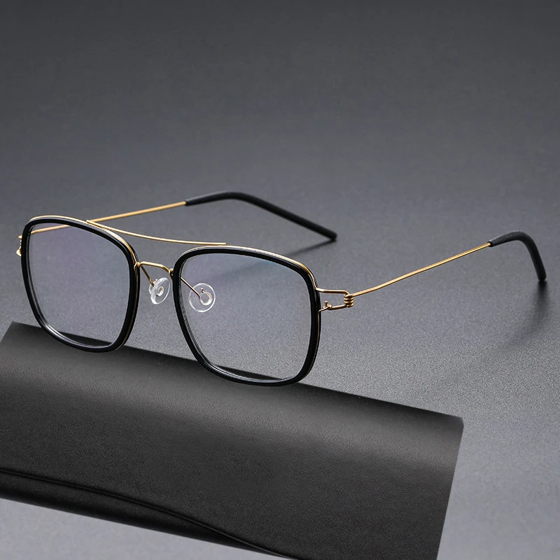 

Vintage Titanium Acetate Glasses Frame Men Ultralight Square Optical Eyeglasses for Women Denmark Luxury Brand Screwless Eyewear