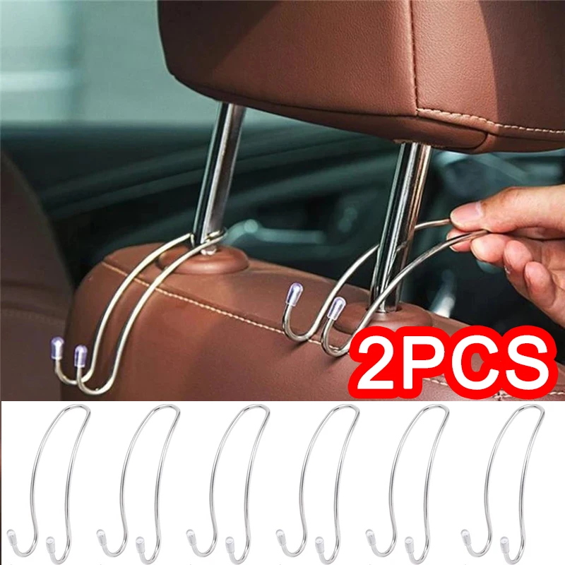 

Car Back Seat Hooks Stainless Load Bearing Vehicle Steel Holder Seat Back Storage Hidden Dual Hooks Auto Interior Accessories