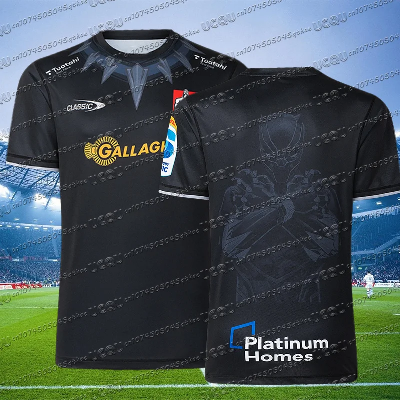 Chiefs Men Black Panther Football Jersey Women Men Oversize Sport Quick drying Tee Clothing Kid Rugby Jersey