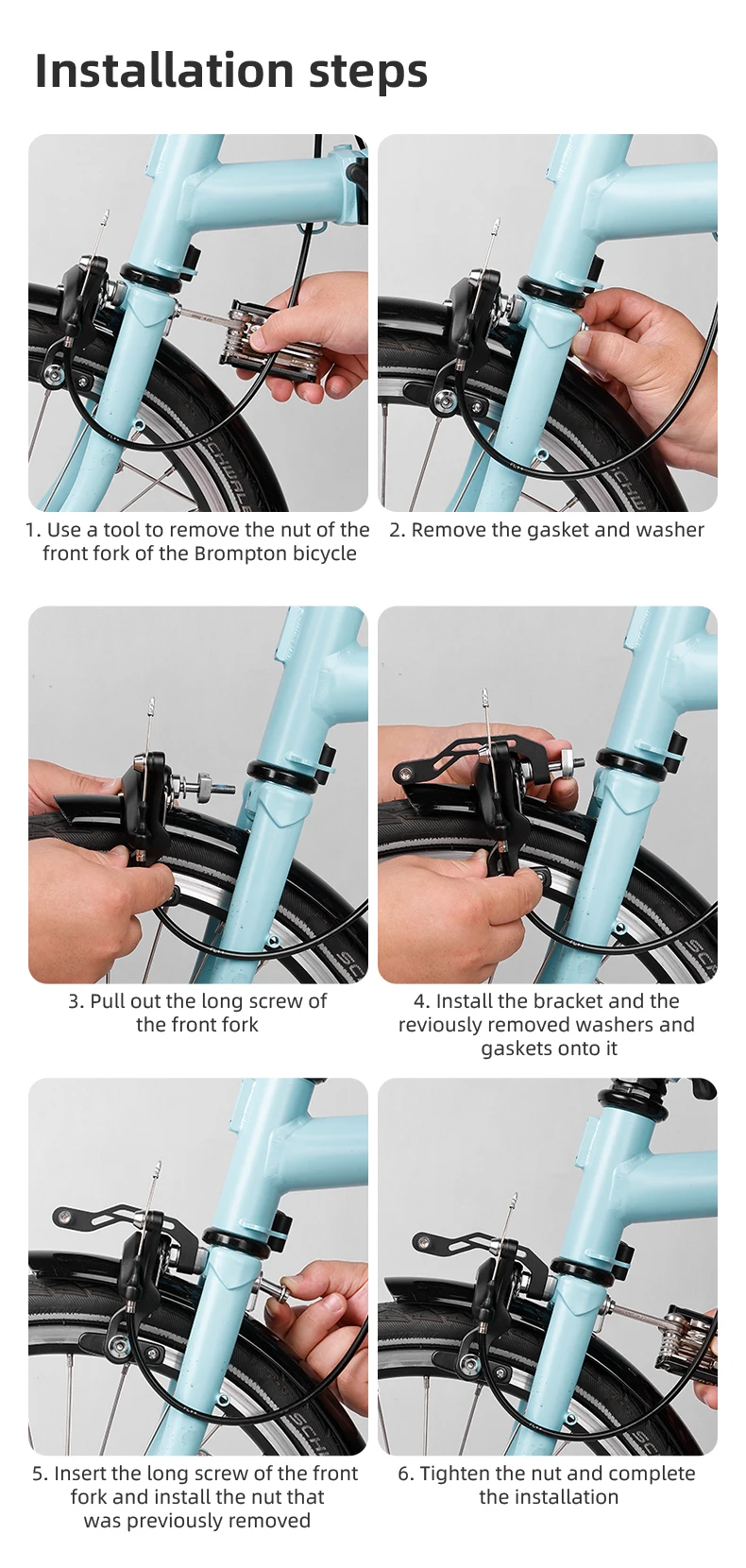 ESLNF Klappbarer Fahrrad-Lichthalter, multifunktionaler Fahrrad-Lampenständer aus Aluminiumlegierung, Action-Kamera-Halterung, Fahrradzubehör – Detail 12