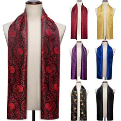 Barry.Wang Jacquard Silk Mens Scarf Floral Paisley Stylish Burgundy Gold Green Red Blue Purple For Male Wedding Business Party