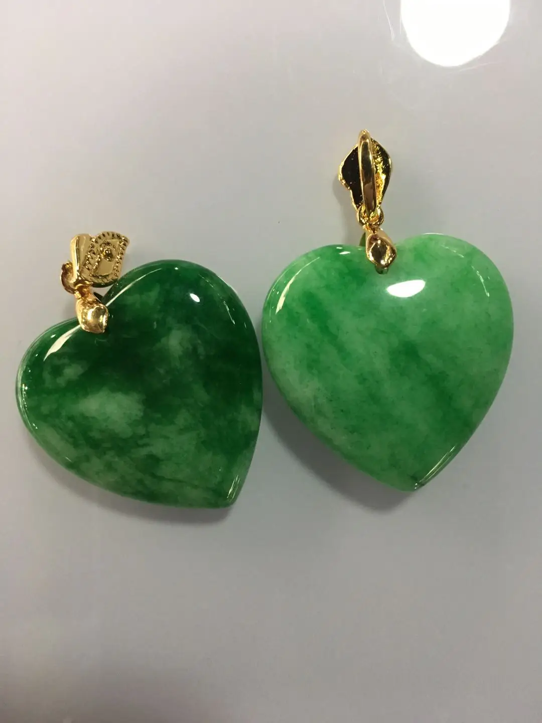 100% Natural Green With 925 Sterling Silver Heart Jadeite Jade Stone  Women Pendants Jewelry Necklace Lucky Accessories