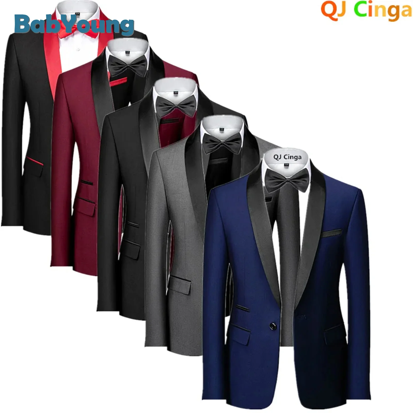 Men Skinny Terno Masculino Formal Slim Fit Tuxedo Prom Suit / Male Groom Wedding Blazers High Quality Dress Jacket Coat 6