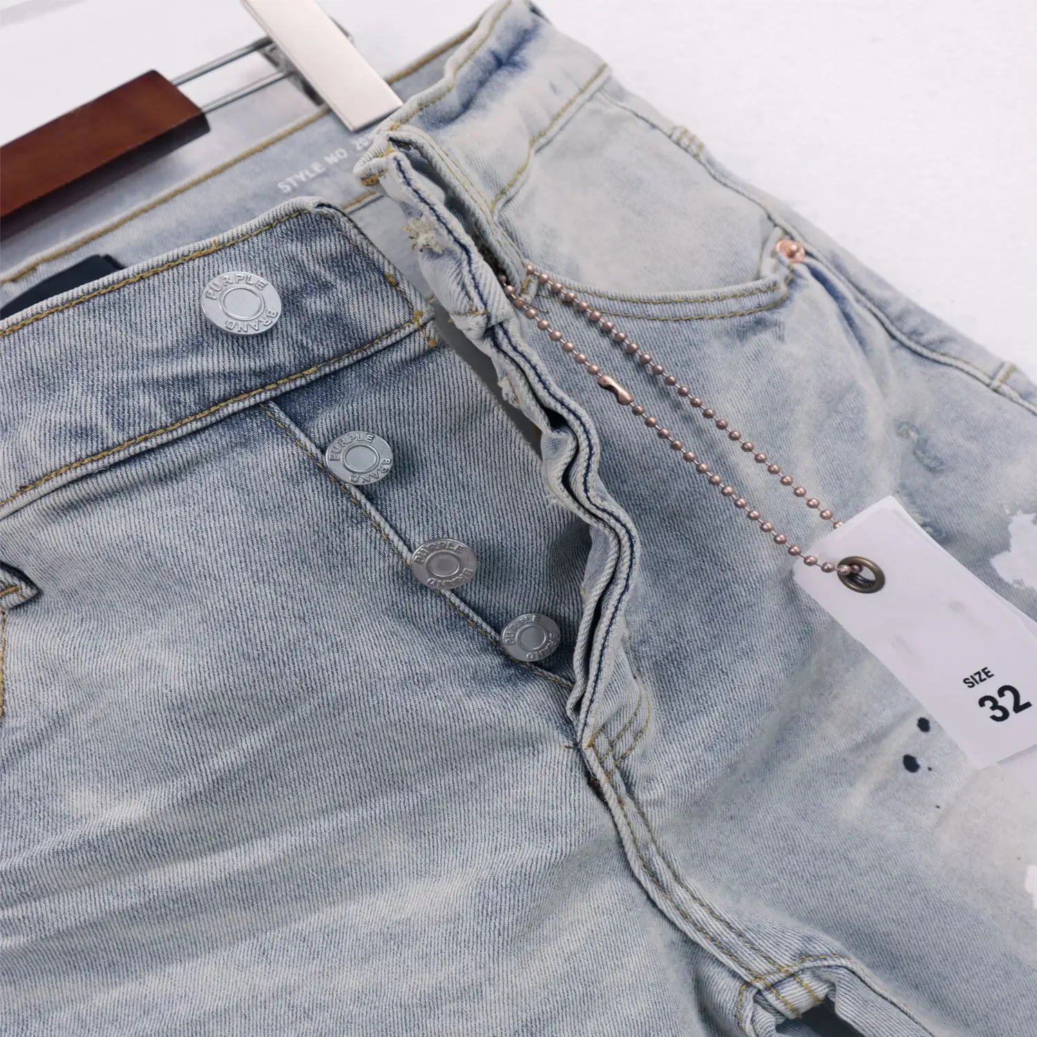Autumn and winter Korean version of  men's clothing blue ripped micro-elastic jeans men's small feet and trousers 2