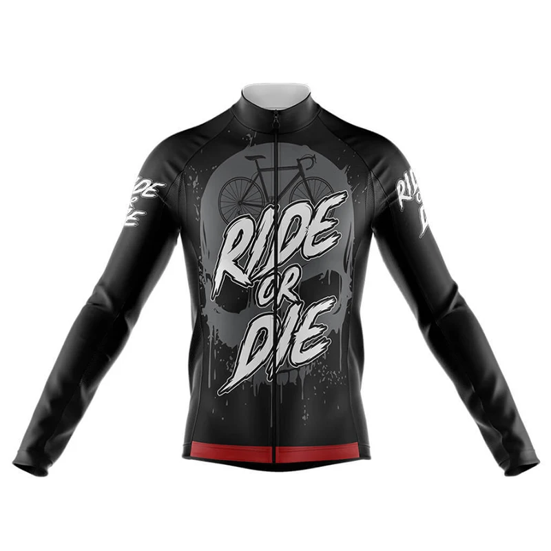 thumbnail image 1 of Maillot de ciclismo con estampado de calaveras para hombre, ropa de ciclismo de manga larga, uniforme de bicicleta de montaña, verano 2023, 1 of 5