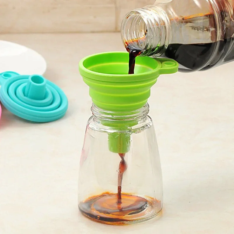 Kitchen Funnel Foldable Silicone Collapsible Funnels For Filling Water Bottle Liquid Transfer Food Grade Kitchen Accessories