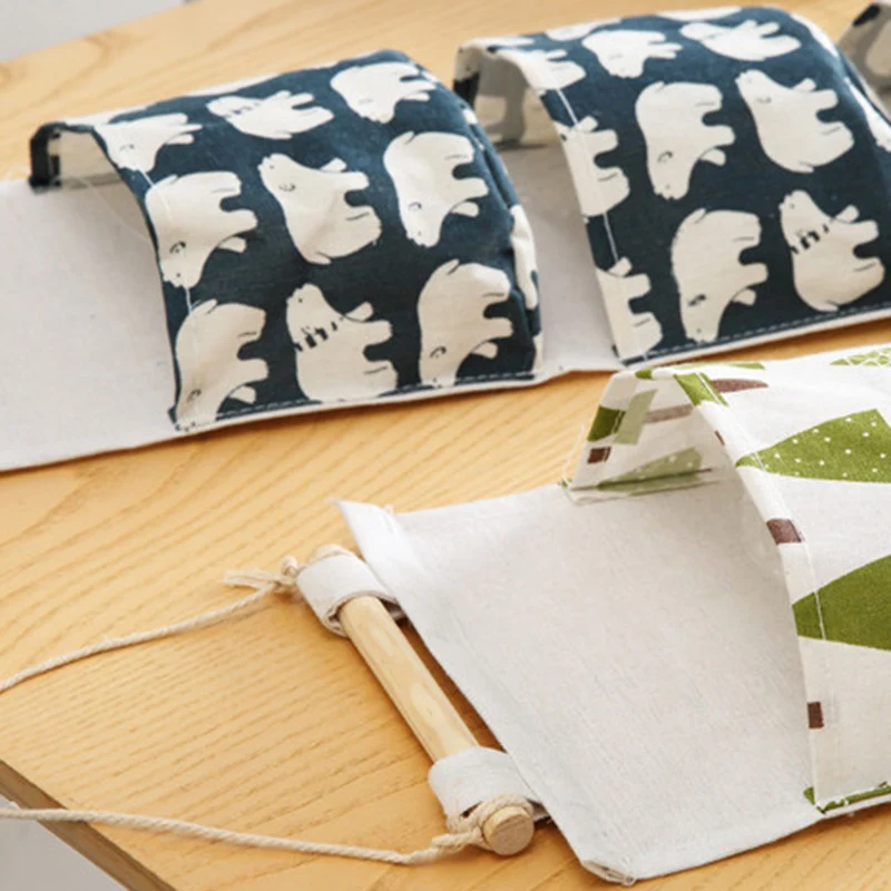 Wall Mounted Storage Bag with 3 Pockets, Linen Fabric, Waterproof, Door Closet, Hanging Organizer for Bath Bedroom, Home Kitchen 5