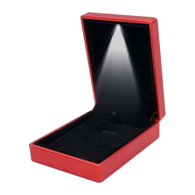 LED Jewelry Box Ring Box with LED Light Engagement Wedding Rings Case Boxes Pendant Earring Display Storage Jewellery