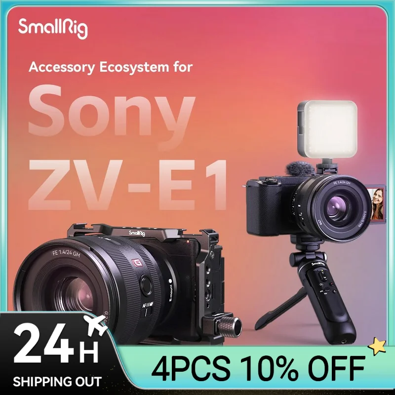 Kit Gabbia Smallrig Zv-E1 Con Impugnatura In Silicone E Morsetto Per Cavo Per Hdmi, Kit Gabbia Per Fotocamera Completa Per Sony Zv-E1, Sgancio Rapido 