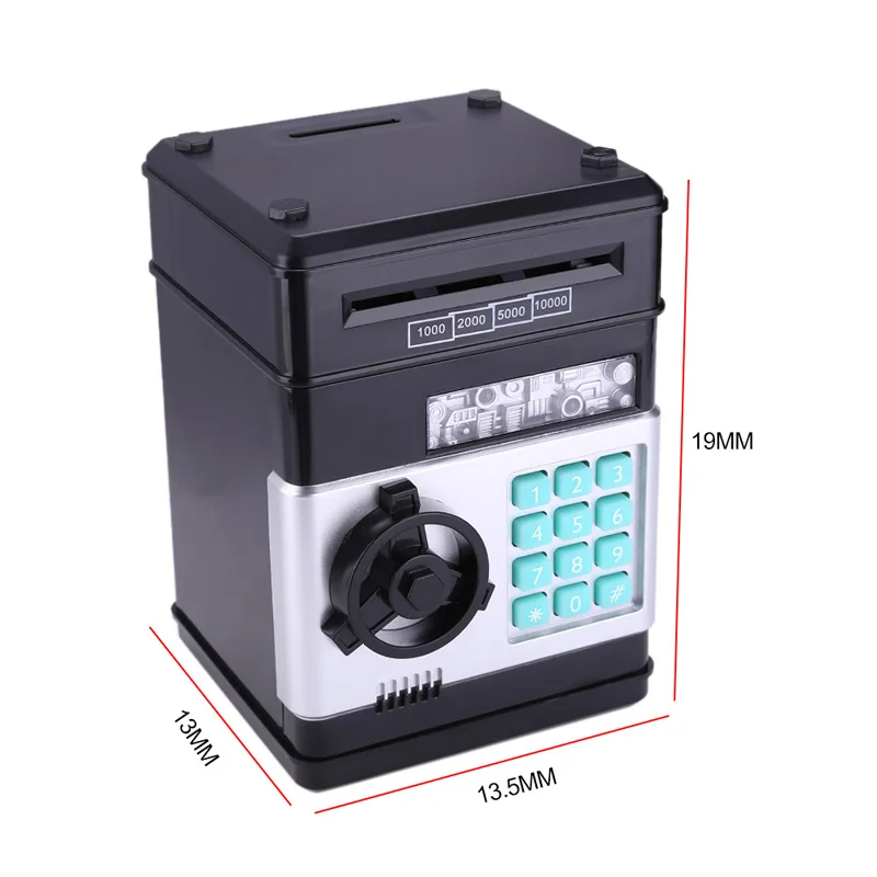 ATM Mini Password Money Box Electronic Piggy Bank Safety Chewing Cash Coins Saving Box Automatic Deposit Banknote Kids Gift