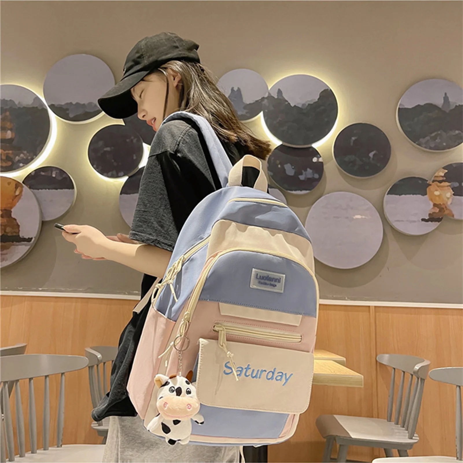 Waterproof Schoolbag for Girls Anti Theft Daypack with Front Utility Pocket for Primary School Bags Travel Back Pack 2