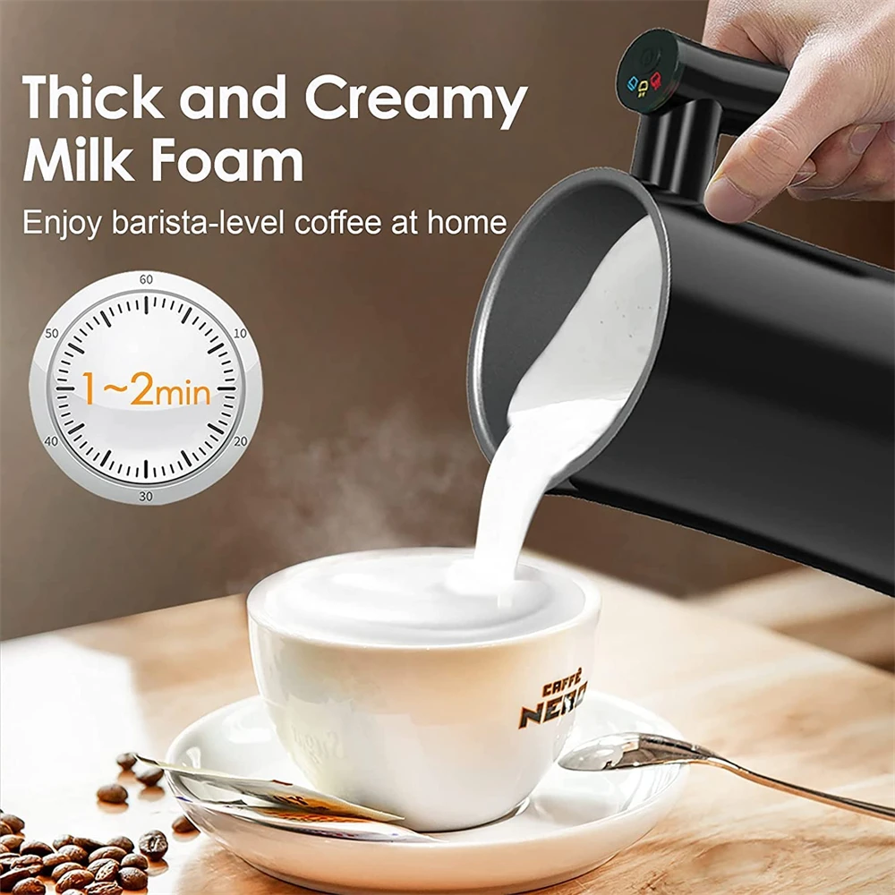 4-in-1 Milk Frother Steamer Auto Shut-off 11.8Oz/350ML Quiet Auto Milk  Warmer with Pouring Handle for Coffee/Latte/Hot Chocolate - AliExpress