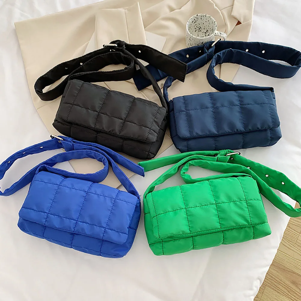 New Fashion Space Pad Cotton Women Shoulder Bags Winter Nylon Padded